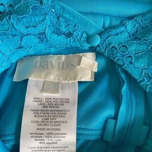 long mesh dress/gown with squared neck and lace cap sleeves STYLE# F19505